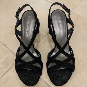 Stuart Weitzman Black Woven Sandals size 8.5